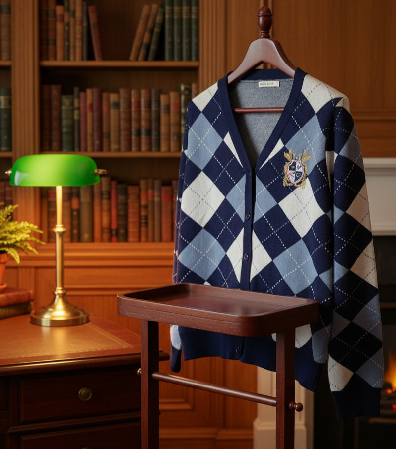 Delta Psi Rho Women's Cardigan Sweater with Embroidered Crest