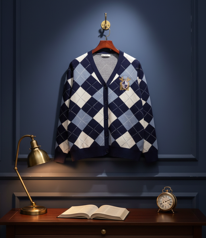 Delta Psi Rho Women's Cardigan Sweater with Embroidered Crest